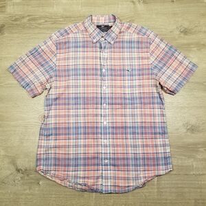 Vineyard Vines Slim Fit Tucker Shirt Mens Large Button Up Short Sleeve Plaid